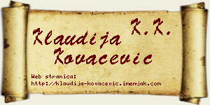 Klaudija Kovačević vizit kartica